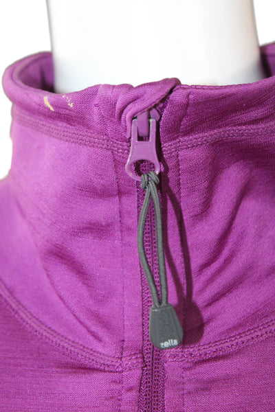 Zella Womens Purple Nylon Track Jacket Zip Front Long Sleeve Size M