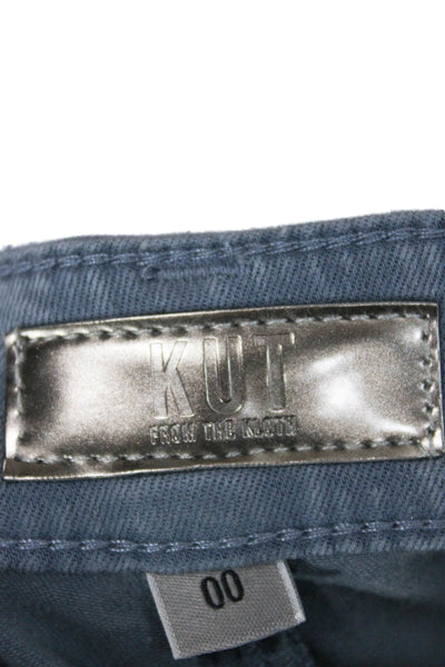 KUT from the Kloth Women Cargo Pants Blue Lyocell Button Inseam 29 Size 00