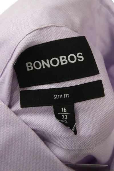 Bonobos Mens Purple Collared Dress Shirt Size 16