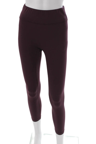 All Access Womens Capri Leggings Purple Nylon Blend Solid Pull On Size M