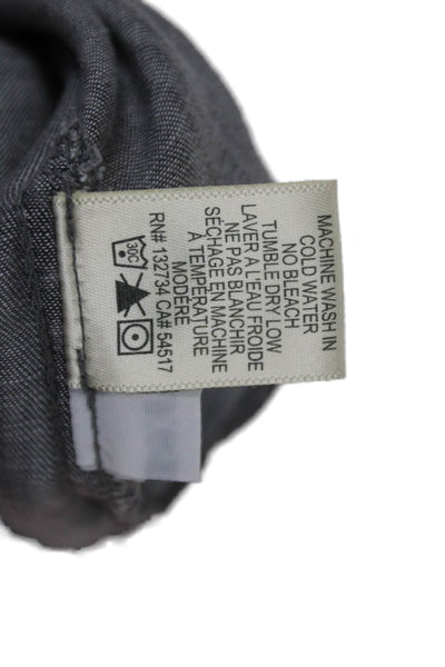 Cloth & Stone Women Tunic Blouse Gray Tencel Collared Button 3/4 Sleeve Size XS