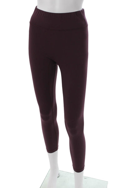 All Access Womens Capri Leggings Purple Nylon Blend Solid Pull On Size M