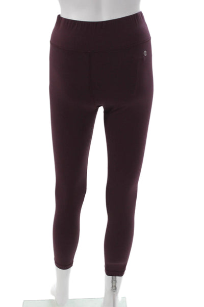 All Access Womens Capri Leggings Purple Nylon Blend Solid Pull On Size M