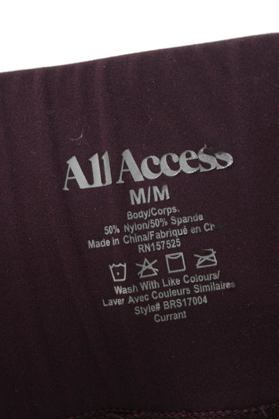All Access Womens Capri Leggings Purple Nylon Blend Solid Pull On Size M