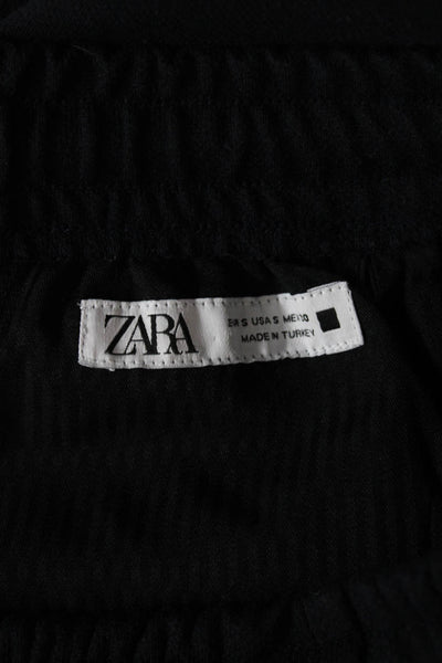 Zara Women Black Jogger Pants Drawstring Polyester Size S