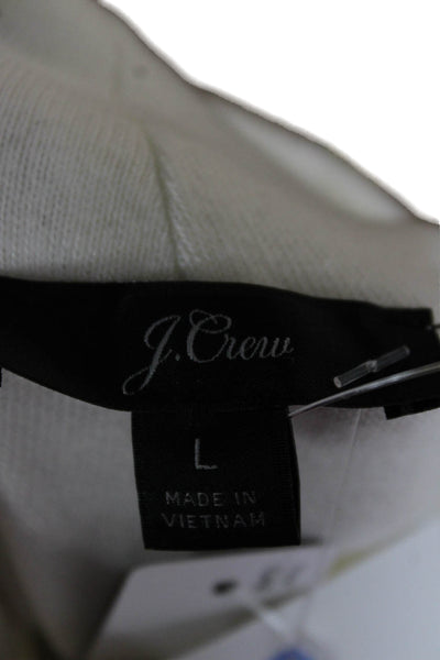 J Crew Women Basic Lyocell Turtleneck Long Sleeve Blouse White Size L