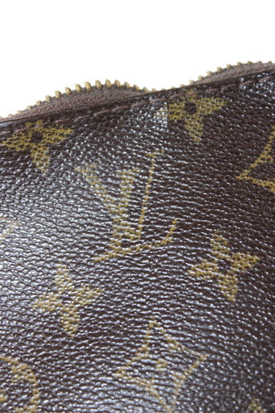 Louis Vuitton Womens Monogram Coated Canvas Pochette Handbag Brown