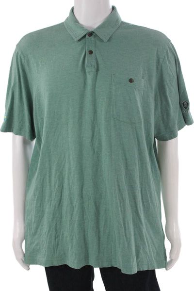 Travis Mathew Mens Green Pima Cotton Polo Short Sleeve Collared Size XL