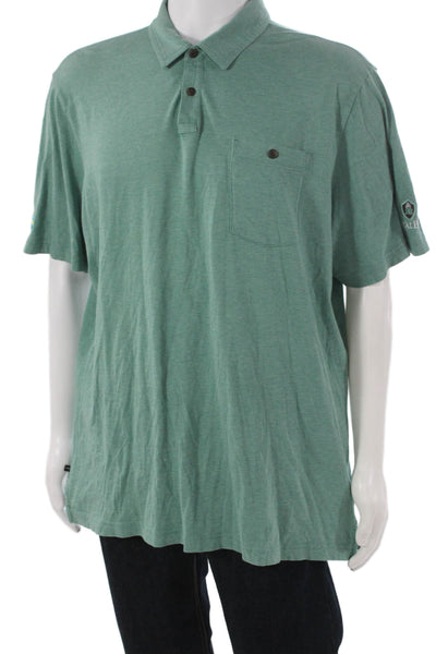 Travis Mathew Mens Green Pima Cotton Polo Short Sleeve Collared Size XL