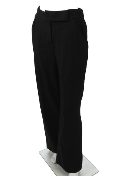 Theo Womens Dress Pants Black Button Cotton Size M