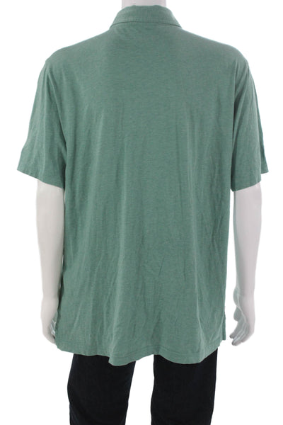 Travis Mathew Mens Green Pima Cotton Polo Short Sleeve Collared Size XL