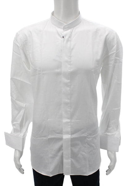 Atelier Munro Mens Cotton Striped Dress Shirt Long Sleeve Size 43