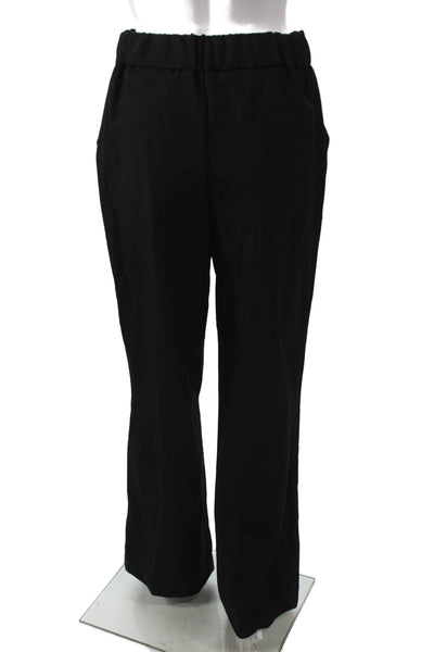 Theo Womens Dress Pants Black Button Cotton Size M