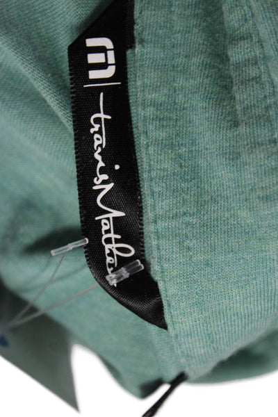 Travis Mathew Mens Green Pima Cotton Polo Short Sleeve Collared Size XL