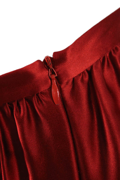 Joseph Women Flare Silk Short Skirt Red Zip Size 42