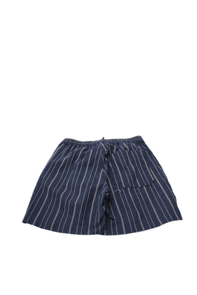 Zara Men Bermuda Shorts Blue Cotton Striped Drawstring Size S