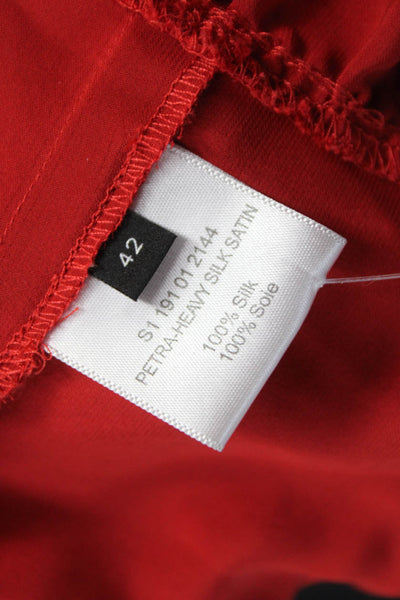 Joseph Women Flare Silk Short Skirt Red Zip Size 42