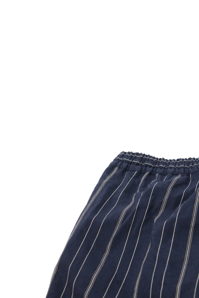 Zara Men Bermuda Shorts Blue Cotton Striped Drawstring Size S