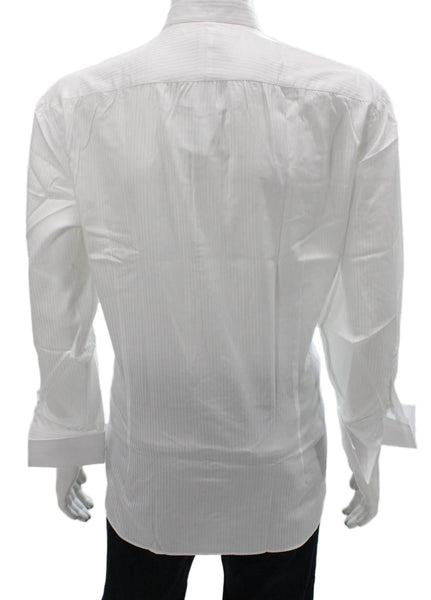 Atelier Munro Mens Cotton Striped Dress Shirt Long Sleeve Size 43