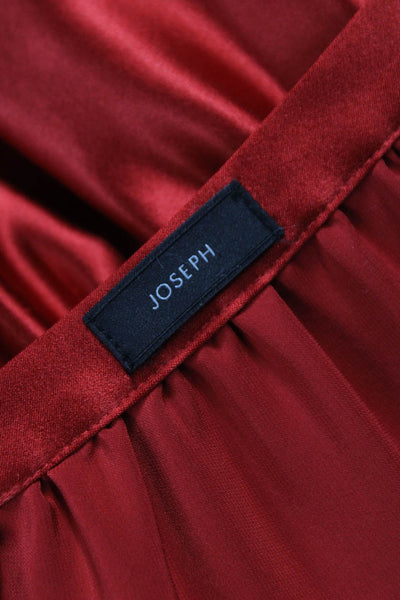 Joseph Women Flare Silk Short Skirt Red Zip Size 42