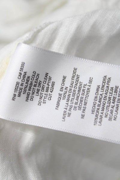 Joie Womens White Linen Jogger Pants Drawstring Size L