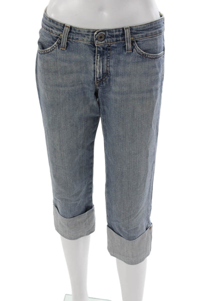 AG Womens Cropped Mid-Rise Blue Jeans Size 27