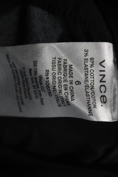 Vince Womens Dress Pants Black Cotton Zip Solid Fall Size 6