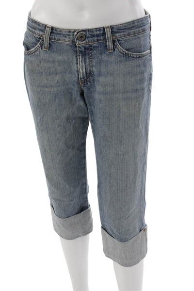 AG Womens Cropped Mid-Rise Blue Jeans Size 27