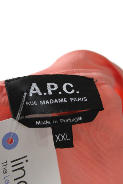 APC Mens Orange T-Shirt 100% Cotton Short Sleeve Size 2XL