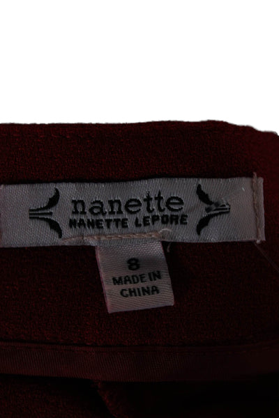 Nanette Nanette Lepore Womens Red Solid Polyester Dress Pants Size 8