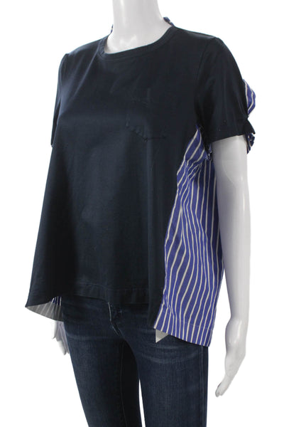Domenico Vacca Womens Short Sleeve Cotton Blue T-Shirt Pullover Size 40