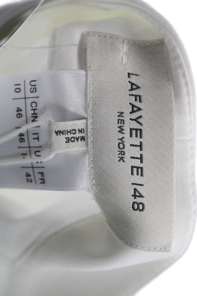 Lafayette 148 New York Womens Bermuda Pants White Cotton Size 10