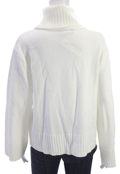 Laundry by Shelli Segal Womens White Turtleneck Sweater Petite Size XS