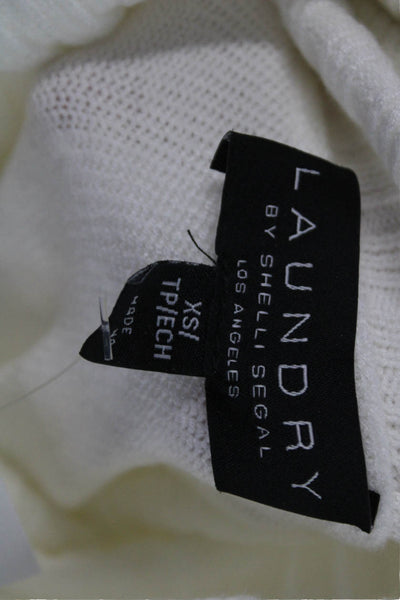 Laundry by Shelli Segal Womens White Turtleneck Sweater Petite Size XS