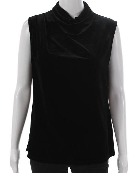 Reiss Womens Basic Sleeveless Cowl Neck Tank Black Polyester Size M