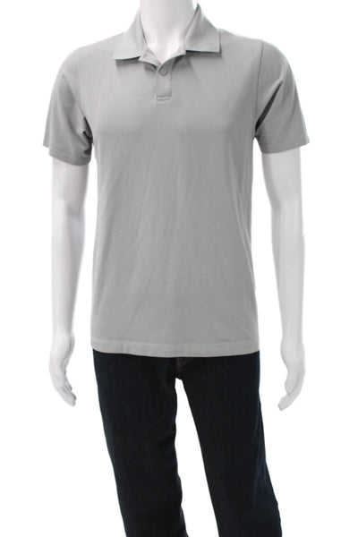 Lululemon Mens Casual Buttoned Short Sleeve Polo Shirt Gray Size S