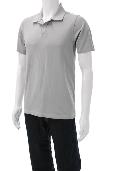 Lululemon Mens Casual Buttoned Short Sleeve Polo Shirt Gray Size S