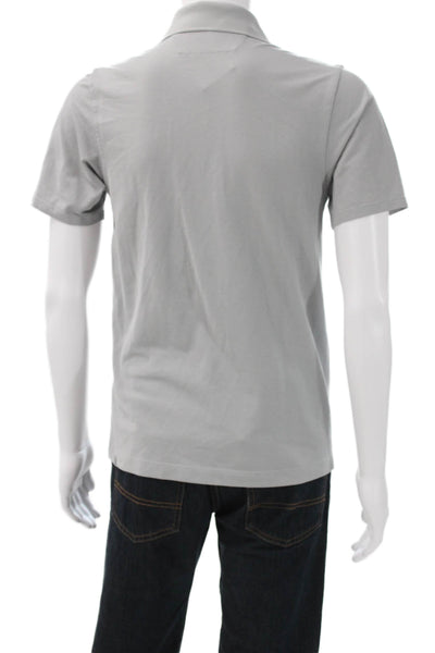 Lululemon Mens Casual Buttoned Short Sleeve Polo Shirt Gray Size S