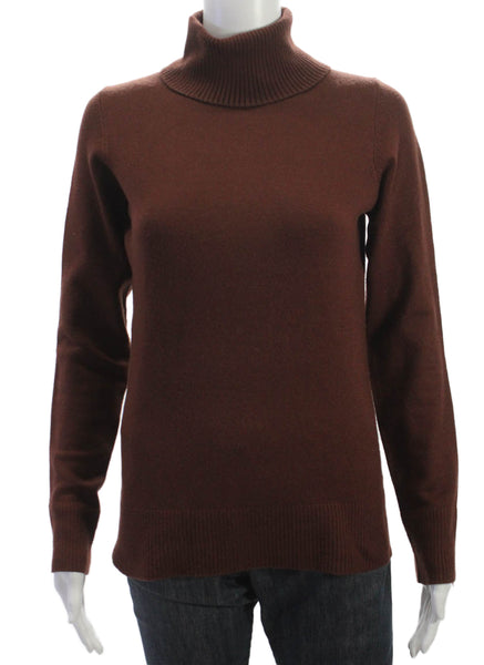 French Connection Women Brown Turtleneck Sweater Long Sleeve Size M