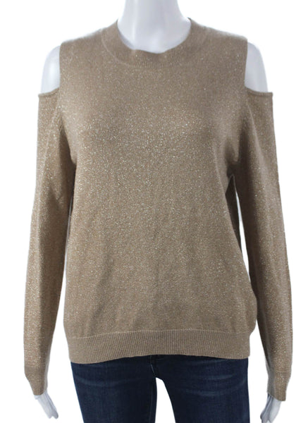 Christian Siriano Women Pullover Sweater Gold Wool Crewneck Size 2