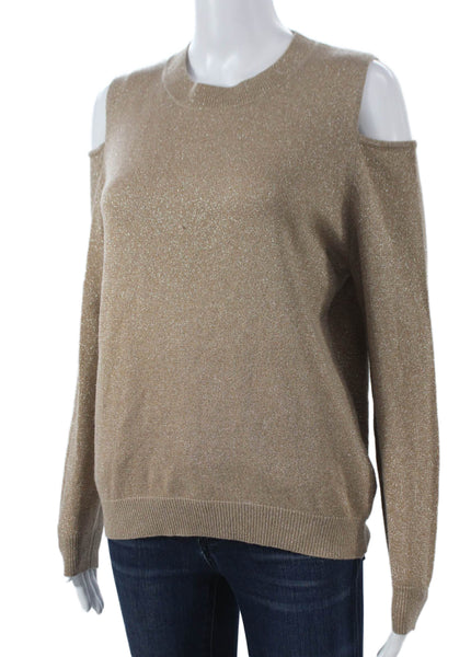 Christian Siriano Women Pullover Sweater Gold Wool Crewneck Size 2