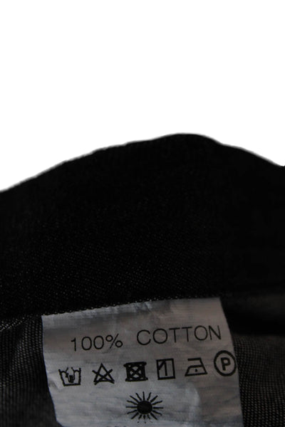 Giannetto Mens Collar long Sleeve Button Down Shirt Black Size L