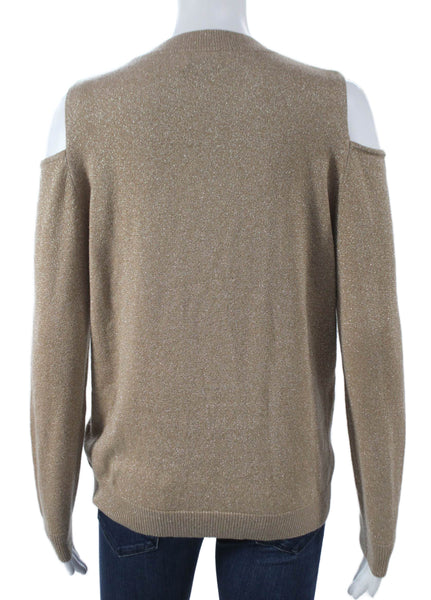 Christian Siriano Women Pullover Sweater Gold Wool Crewneck Size 2
