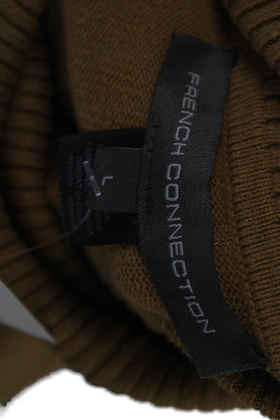 French Connection Women Brown Wool Turtleneck Pullover Long Sleeve Size L