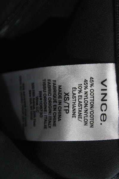 Vince Women Dress Pants Black Cotton Zip Inseam 28 Size XS