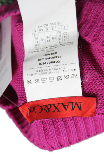 Max & Co Womens Pullover Sweater Pink Cotton Mock Neck Sleeveless Size S