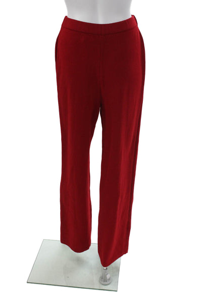 St. John Collection By Marie Gray Womens Dress Pants Red Wool Pull On Size 6