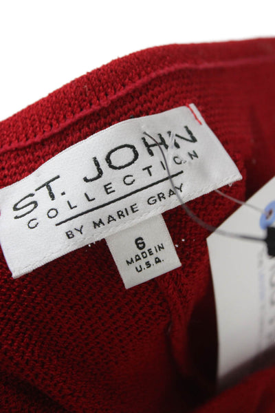 St. John Collection By Marie Gray Womens Dress Pants Red Wool Pull On Size 6