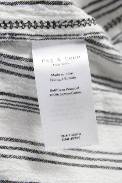 Rag & Bone Womens White Striped Cotton Scoop Neck Sleeveless Basic Tank Size M