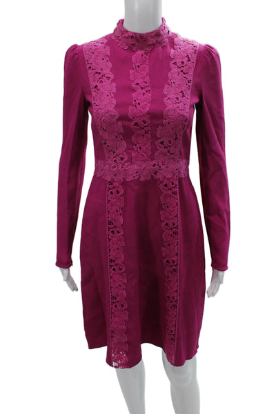 Giambattista Valli Women Sheath Dress Pink Viscose Longsleeve Size 40